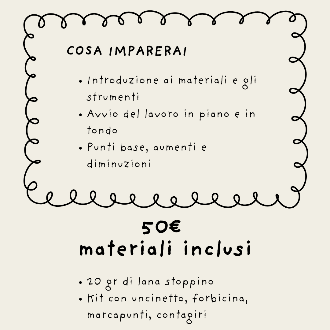 WORKSHOP personale RCS - CROCHET FORM 0 TO HERO (12:30 alle 13:30)